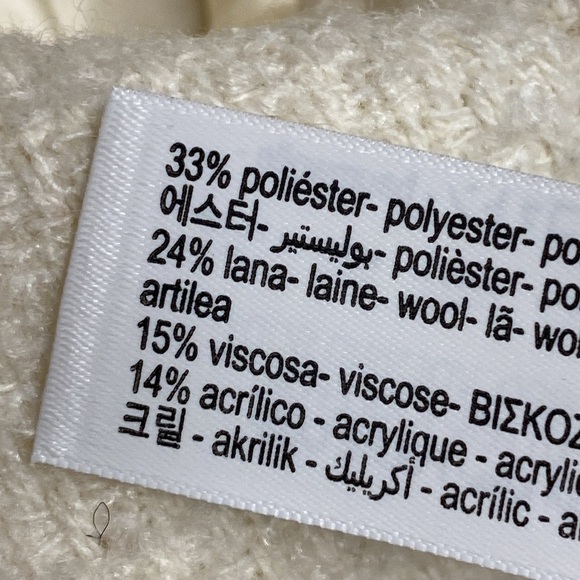 NWT. Massimo Dutti Cream Wool Blend Textured Elegant Cropped Jacket. Size M, L. - Picture 13 of 13